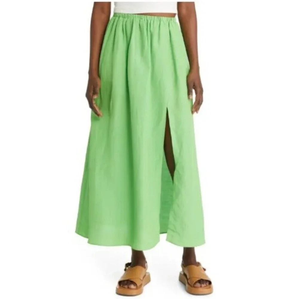 Stockholm Atelier X Other Stories Women Green A-Line Midi Skirt Size 4‎